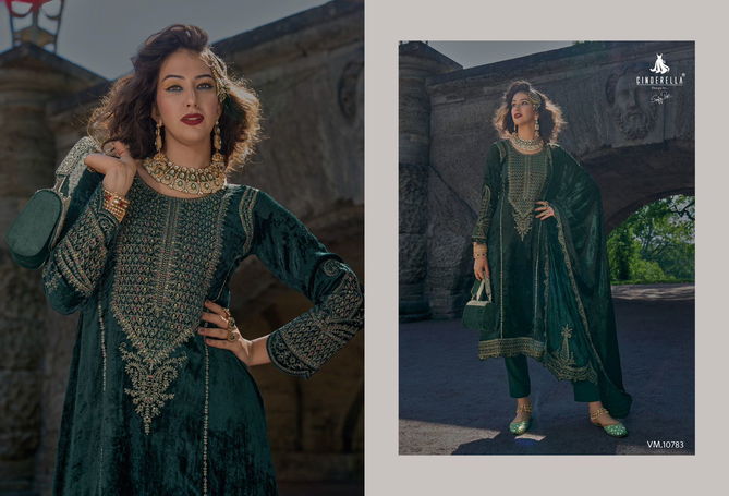 Velvet Meenakari By Cinderella Viscose Velvet Embroidery Salwar Suit Wholesale Online 